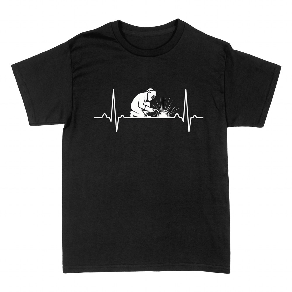 T-shirts: Welder heartbeat with welding sparks