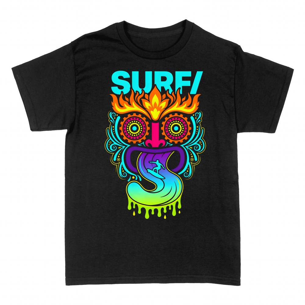 T-shirts: Psychedelic Tribal Surf Mask