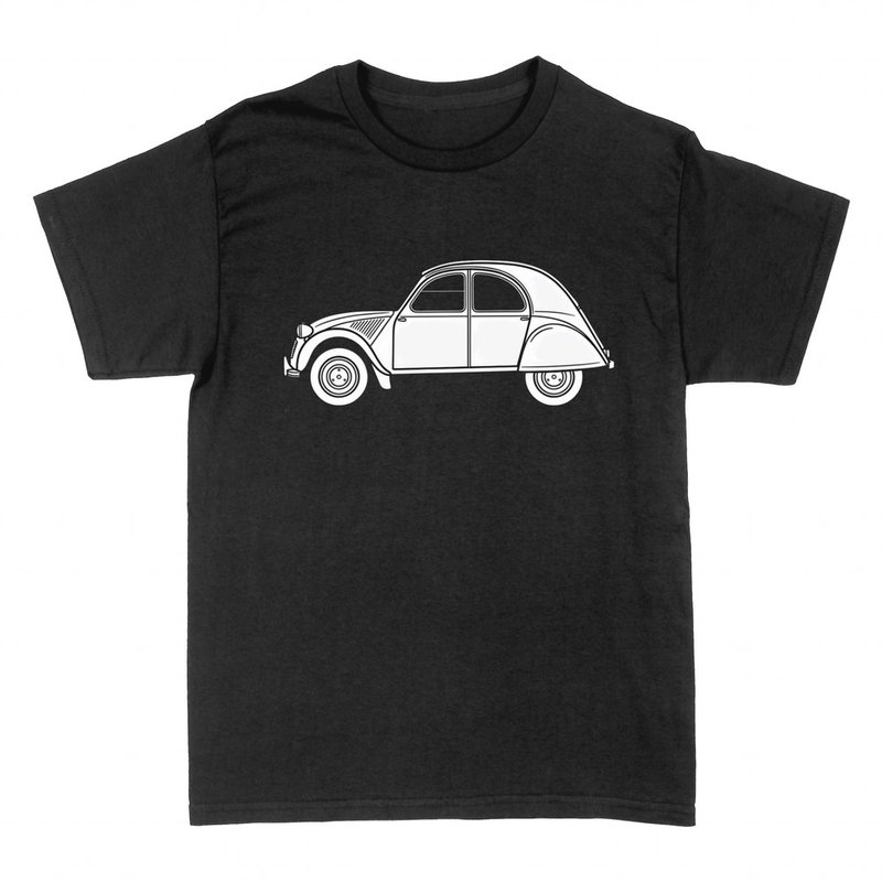 T-shirts: Classic 2CV car white line drawing