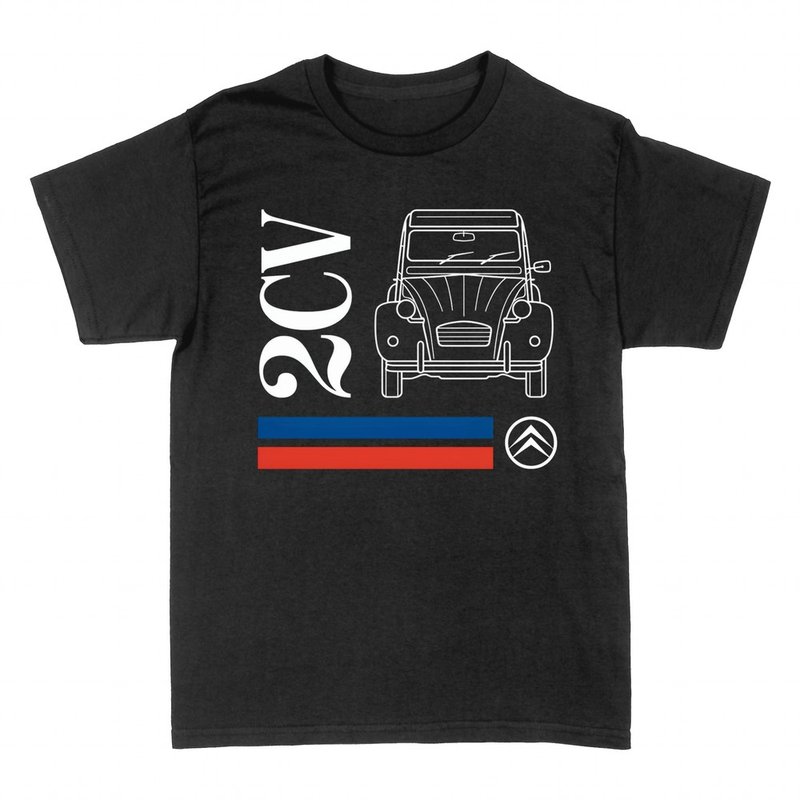 T-shirts: 2CV French classic car front view