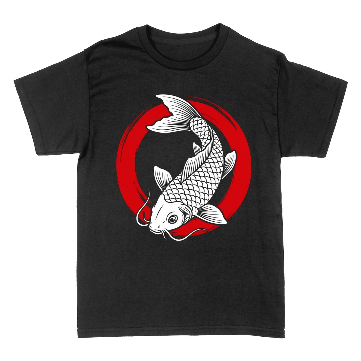 T-shirts: Japanese Koi Red Brushstroke