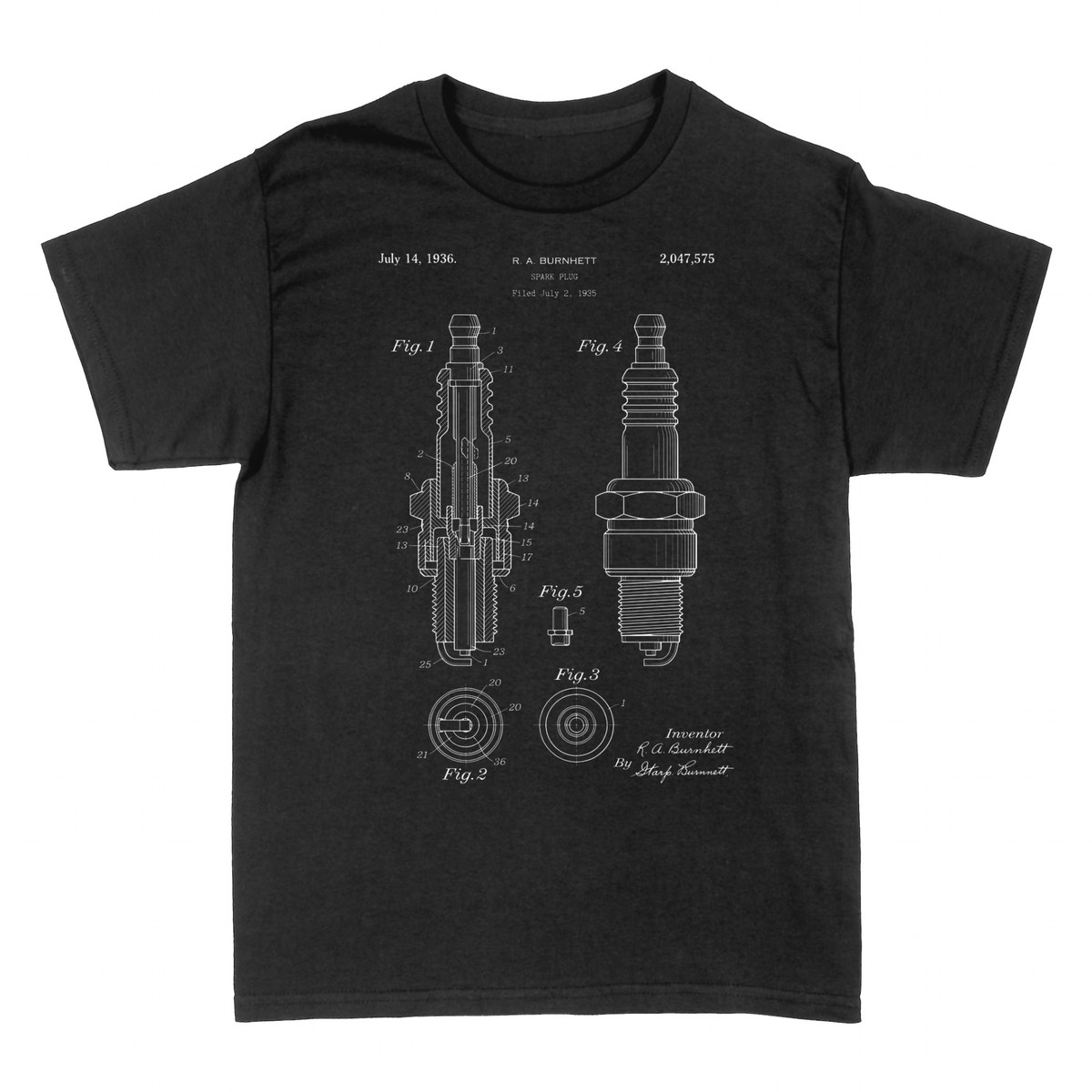 T-shirts: Spark Plug &mdash; 1936 Vintage Patent