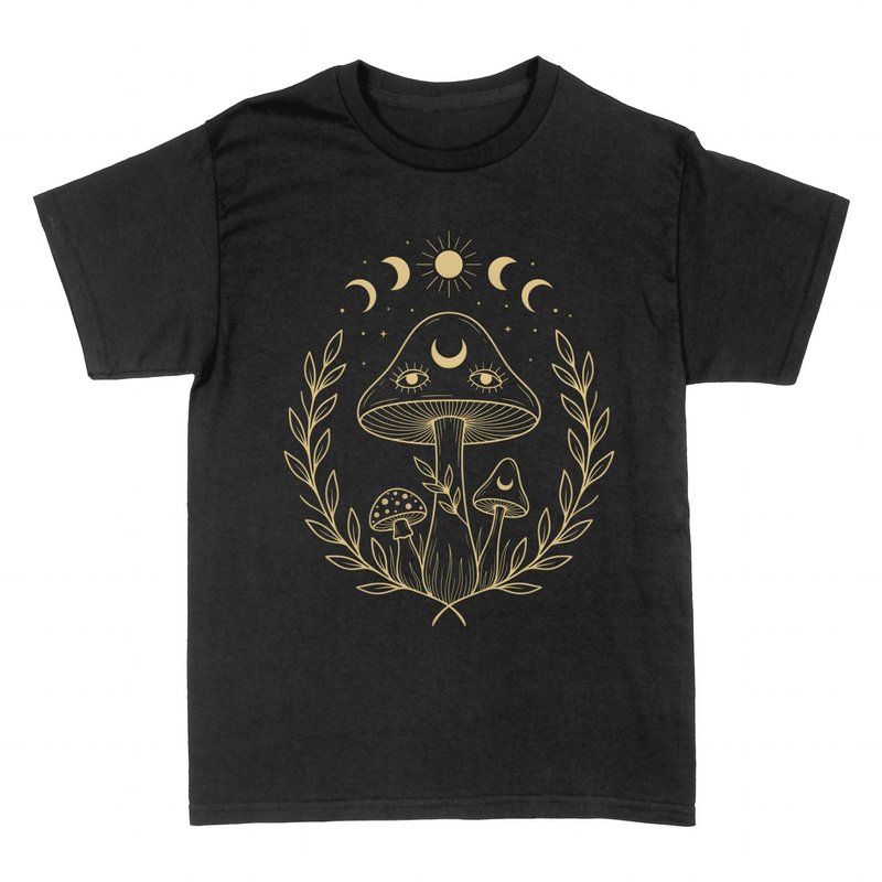 T-shirts: Mystical Mushrooms and Celestial Moon