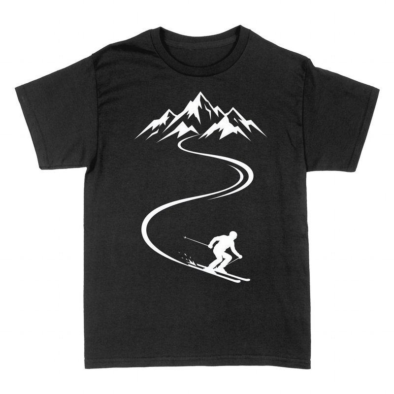 T-shirts: Mountain Skier Downhill