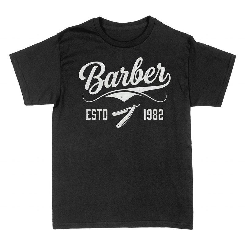 T-shirts: Barber Estd 1982 - Straight Razor Pride