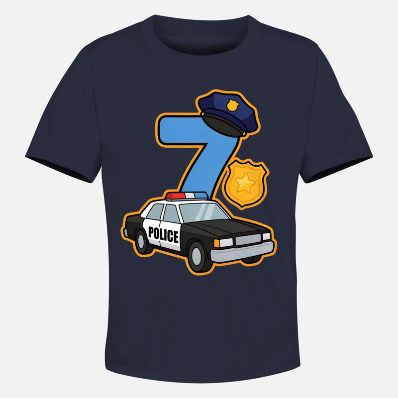 T-shirts: Police Officer Number 7 Patrol Car