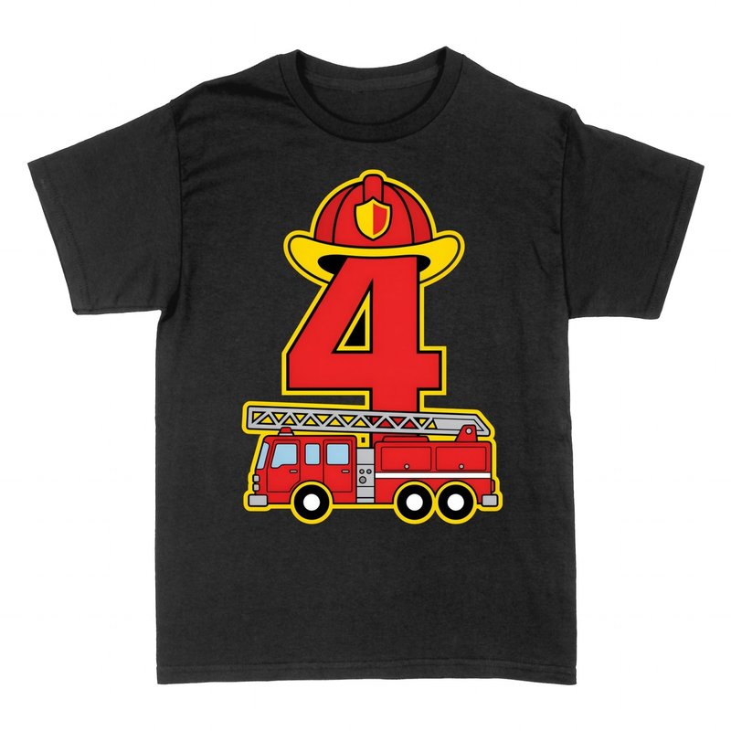 T-shirts: Firefighter Number 4 Birthday
