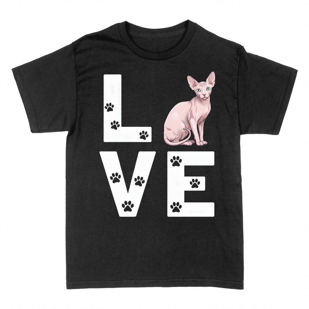 T-shirts: LOVE Sphynx Cat Paw Prints