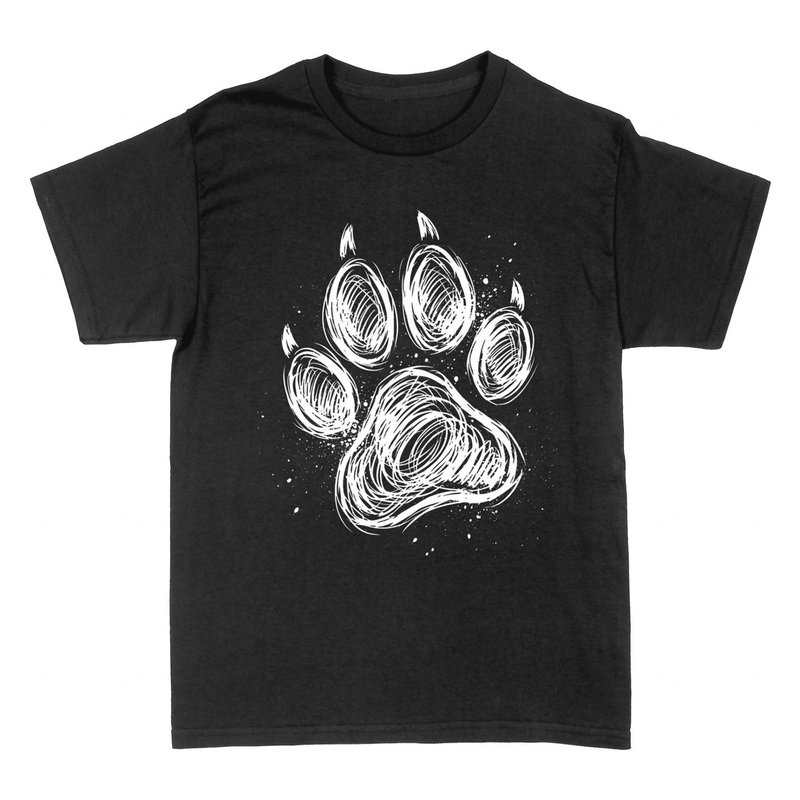 T-shirts: Dog Paw White Ink Art