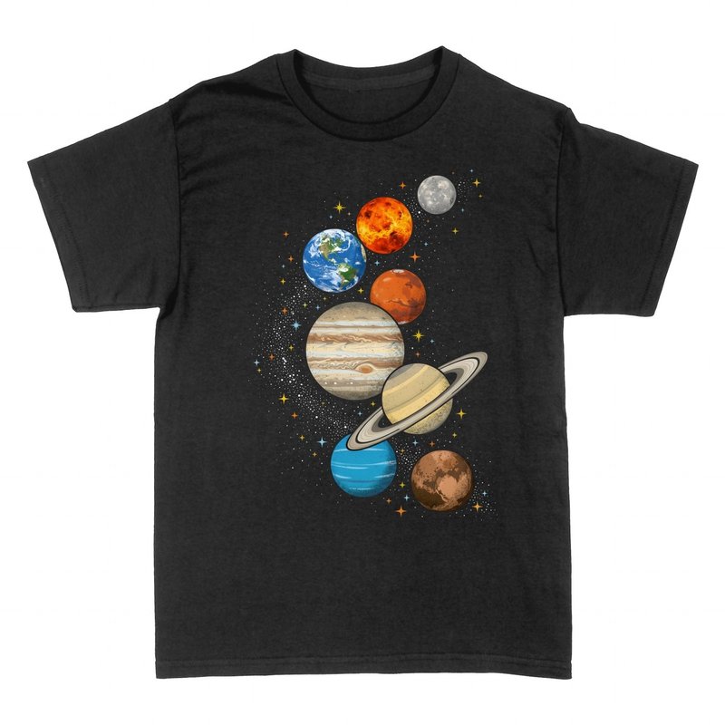 T-shirts: Solar System &mdash; All Planets in Space