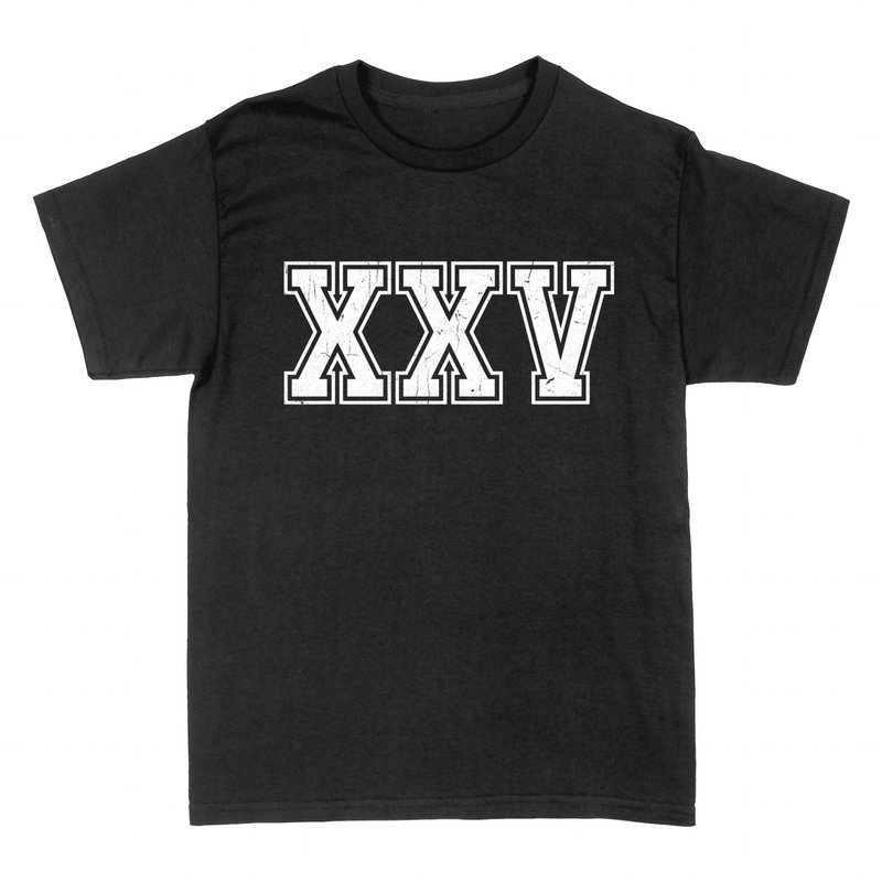 T-shirts: XXV &middot; 25th Birthday Vintage College Style