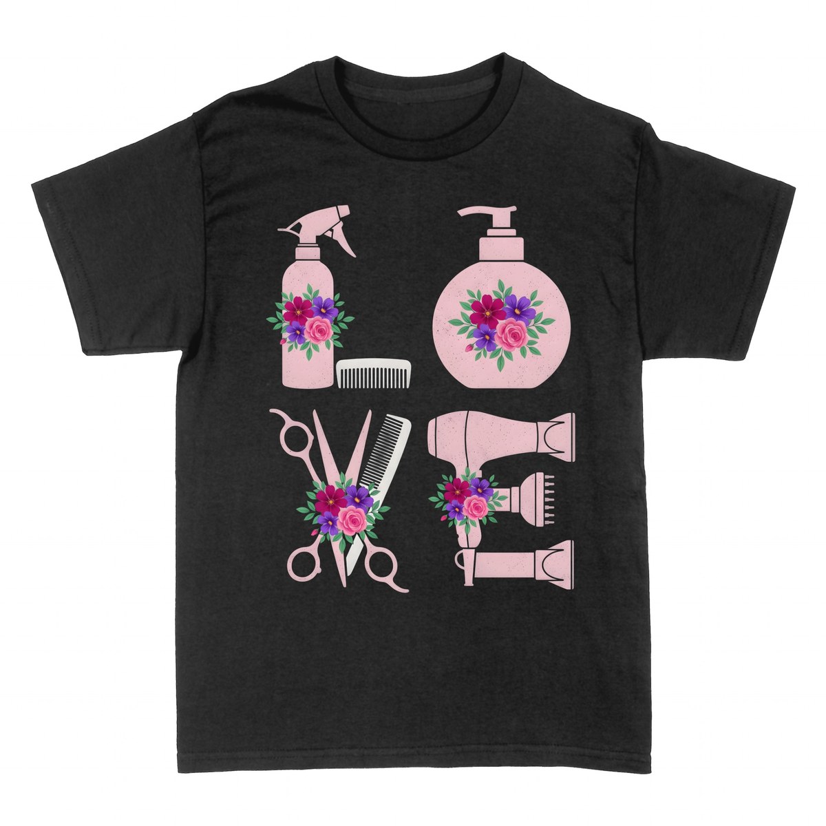 T-shirts: Floral Hairdressing &mdash; Tools in Bloom