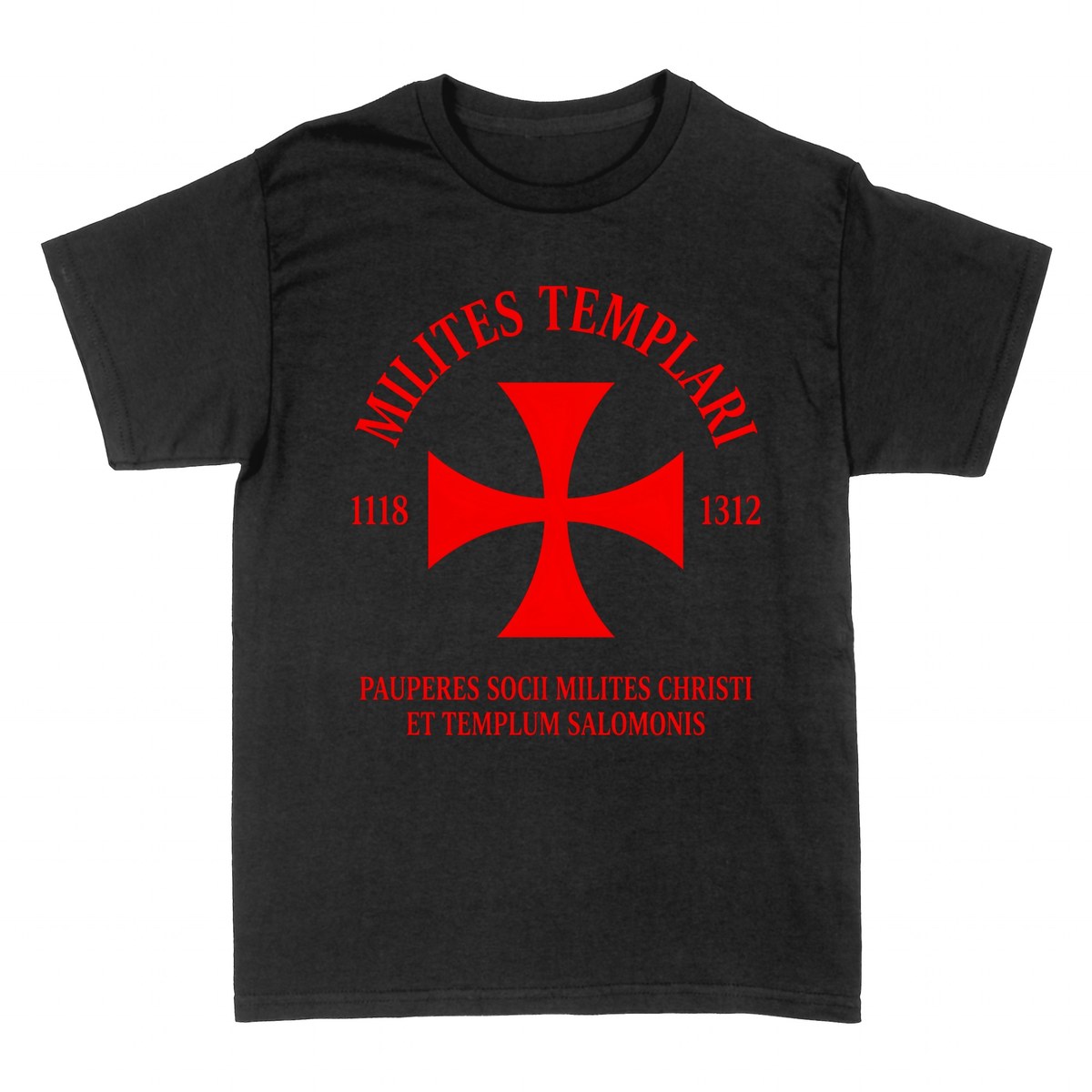 T-shirts: Milites Templari &mdash; Cross &amp; Latin Motto