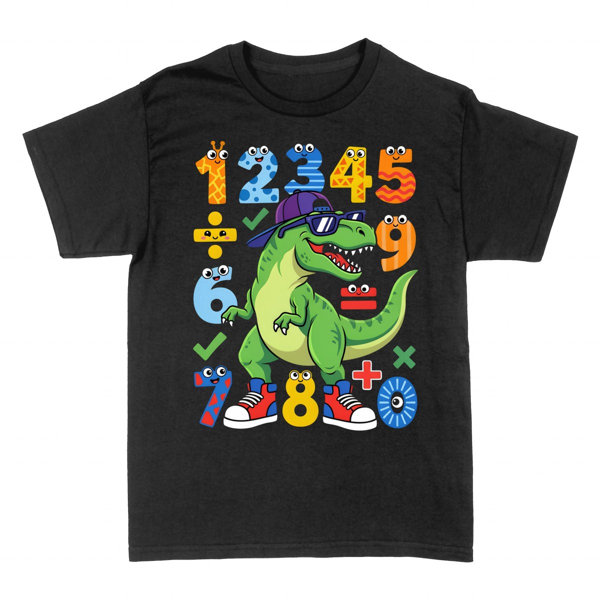 T-shirts: Math Dinosaur with Animated Numbers