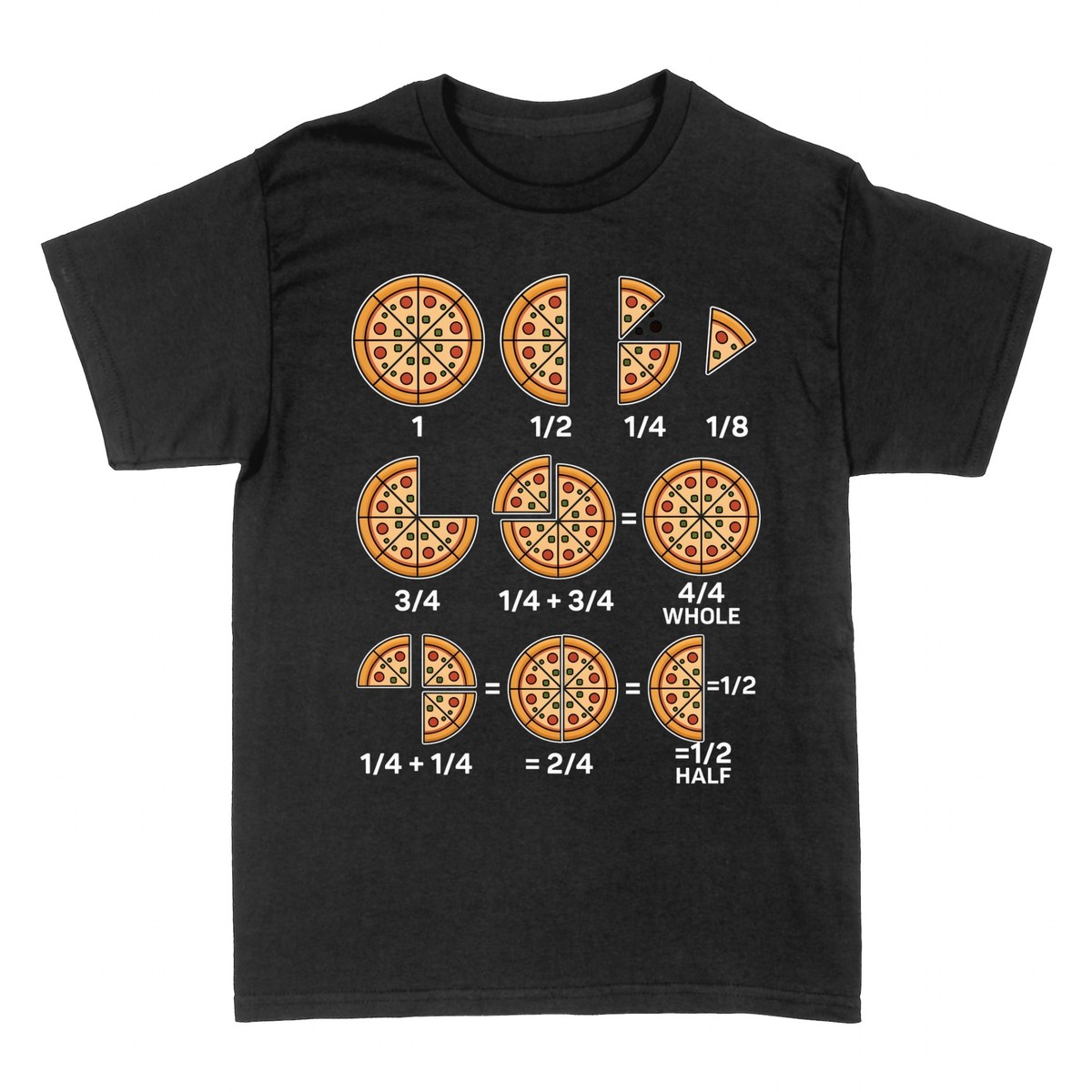 T-shirts: Pizza Fractions &mdash; Maths Lover