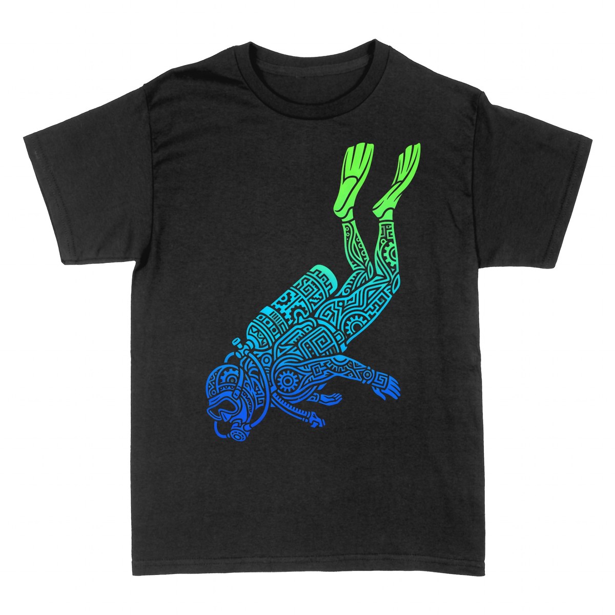 T-shirts: Tribal Mandala Diver Gradient