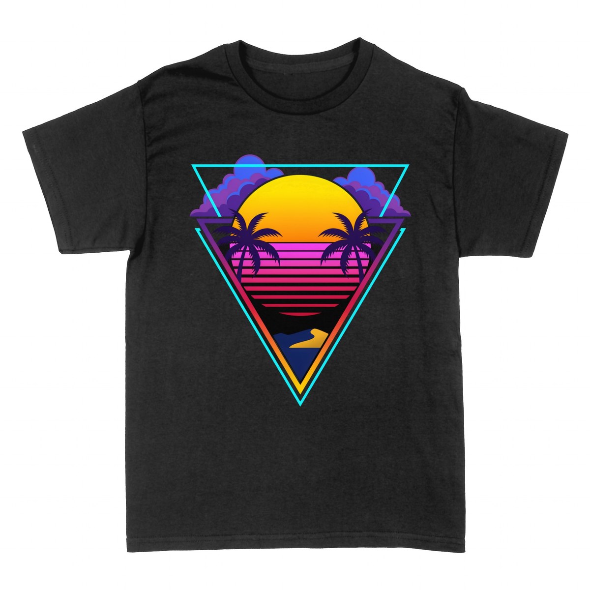 T-shirts: Synthwave Retro 80s Sunset