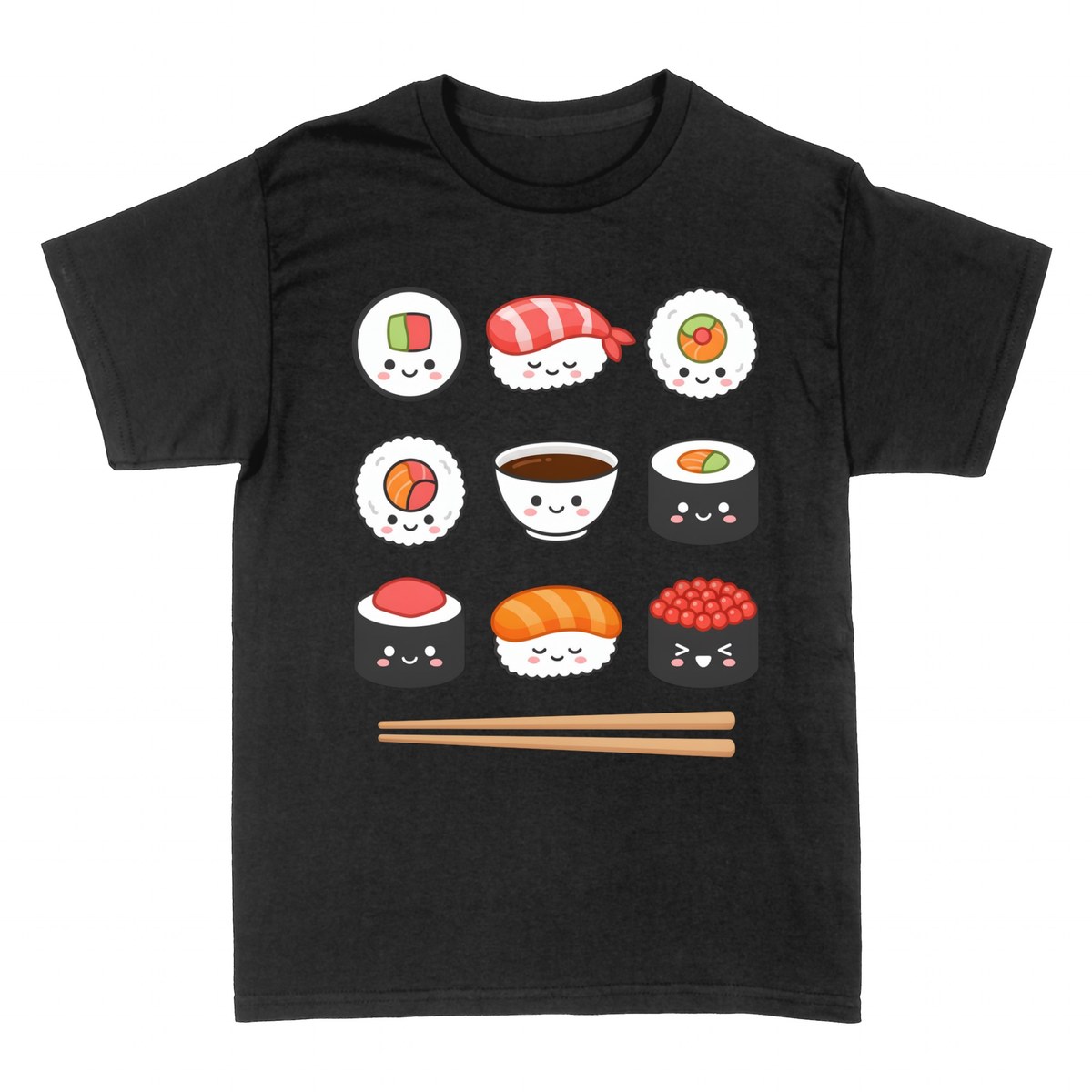 T-shirts: Kawaii Sushi - Happy Rolls and Nigiri