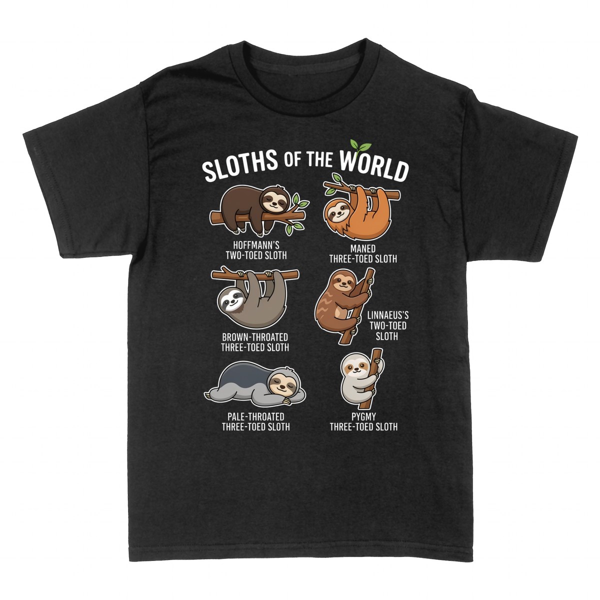 T-shirts: Sloths of the World - 6 Species