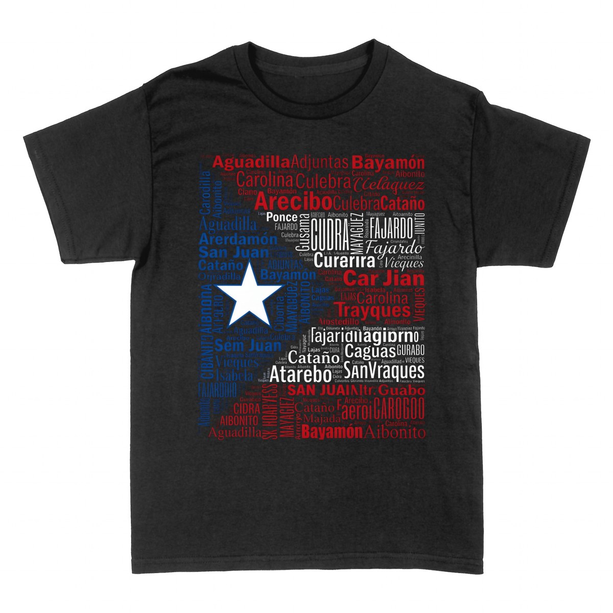 T-shirts: Puerto Rico Cities Flag