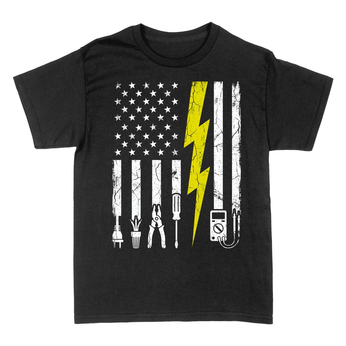 T-shirts: Electrician American Flag Lightning Bolt