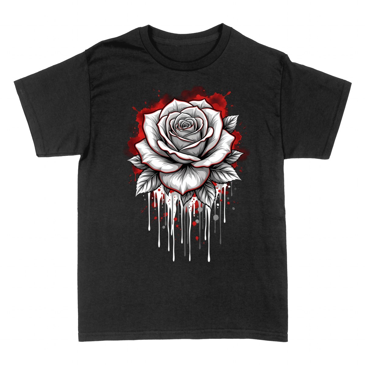T-shirts: Ink Tattoo Rose Red Splash