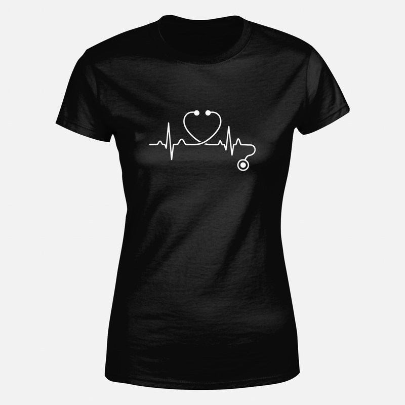 T-shirts: Nurse Heartbeat Stethoscope