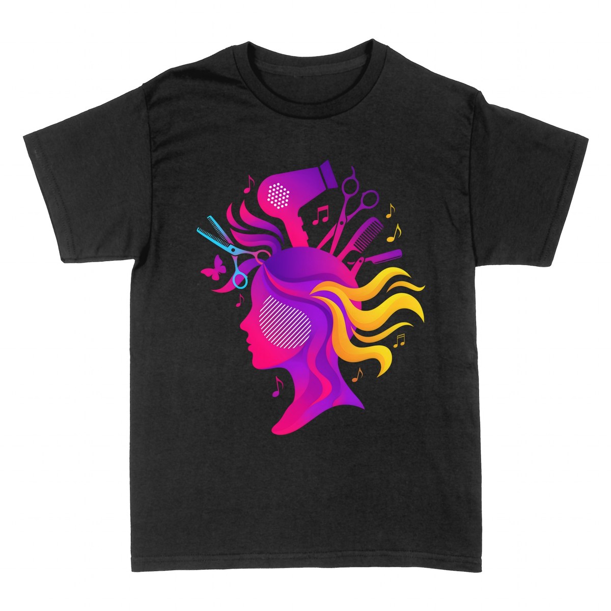 T-shirts: Hairdresser with Music and Style