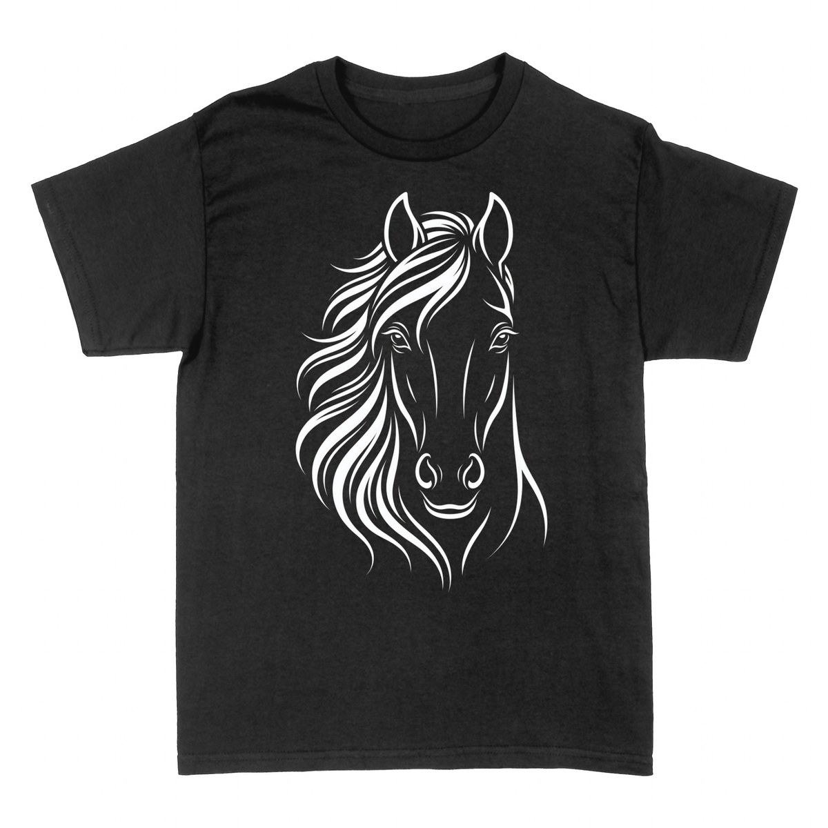 T-shirts: Horse Portrait Ink Line Art