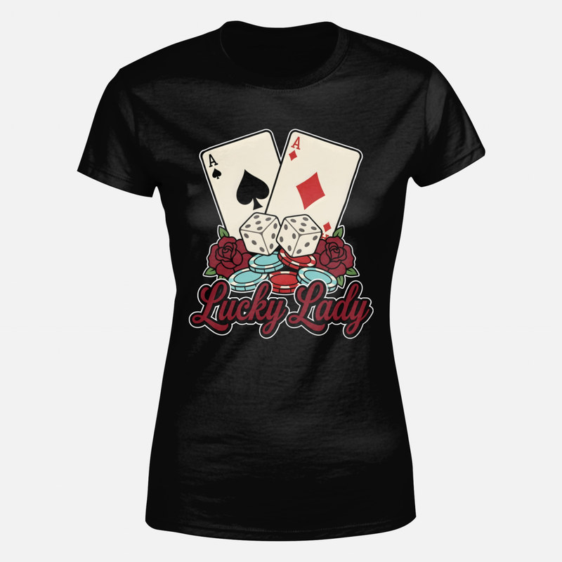 T-shirts: Lucky Lady - Poker Aces & Dice