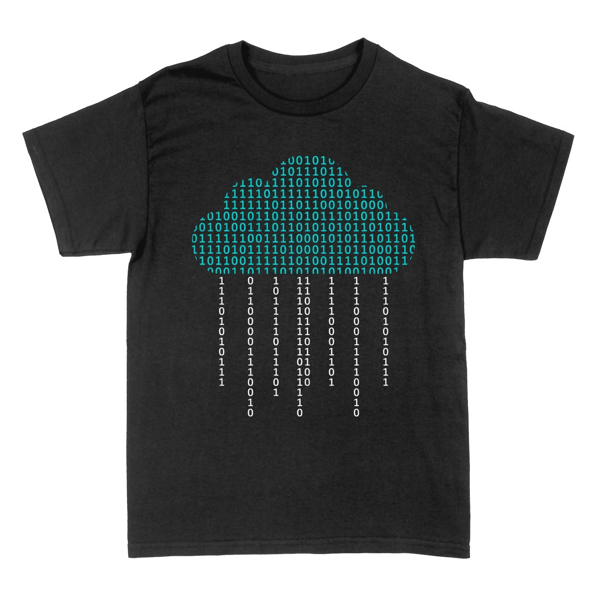 T-shirts: Binary Code Rain Cloud