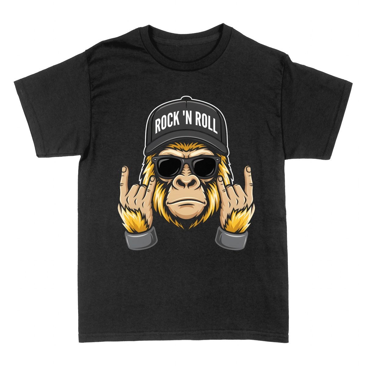 T-shirts: Rock 'N Roll Gorilla Rebel Attitude