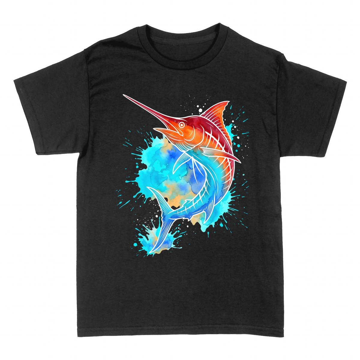 T-shirts: Watercolor Marlin Splash