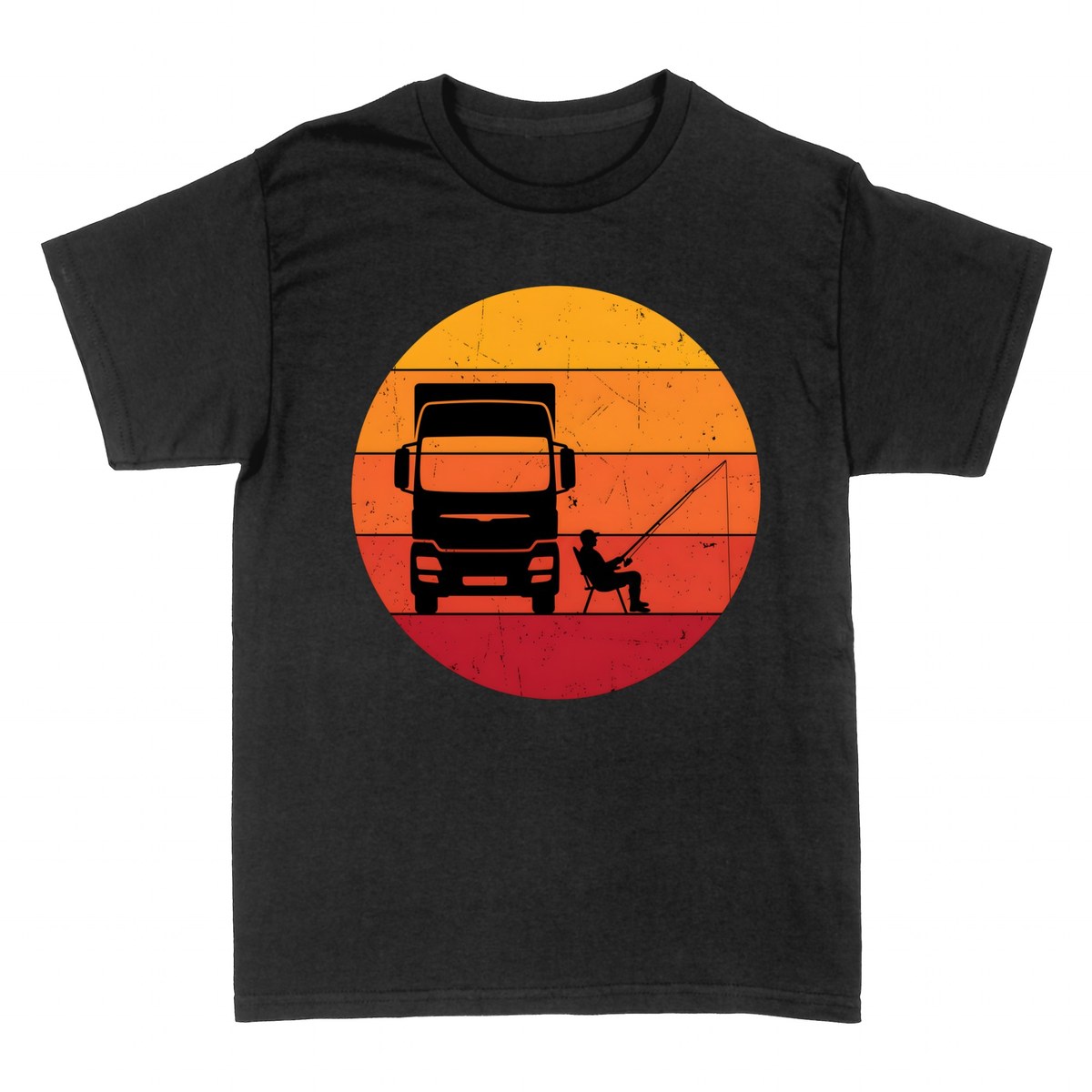 T-shirts: Trucker Fisherman Retro Sunset