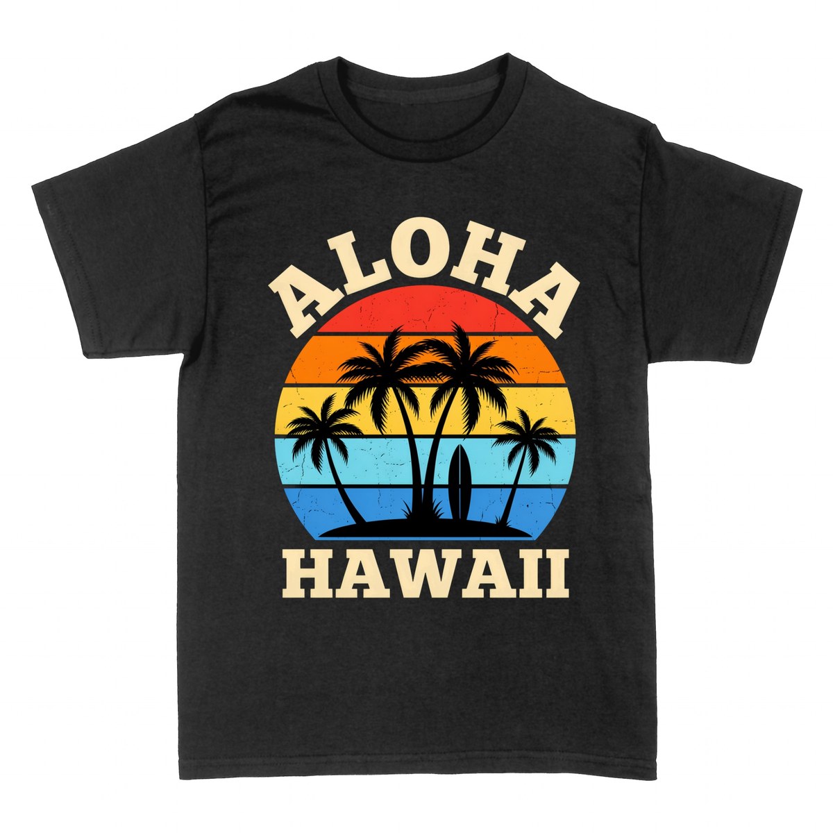 T-shirts: Aloha Hawaii &mdash; Retro Sunset and Palm Trees