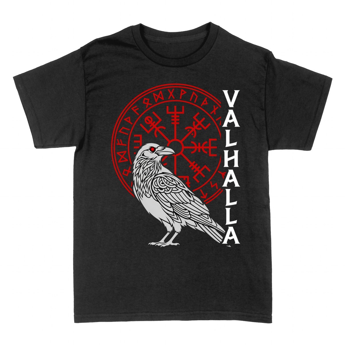 T-shirts: Valhalla Raven with Viking Vegvisir