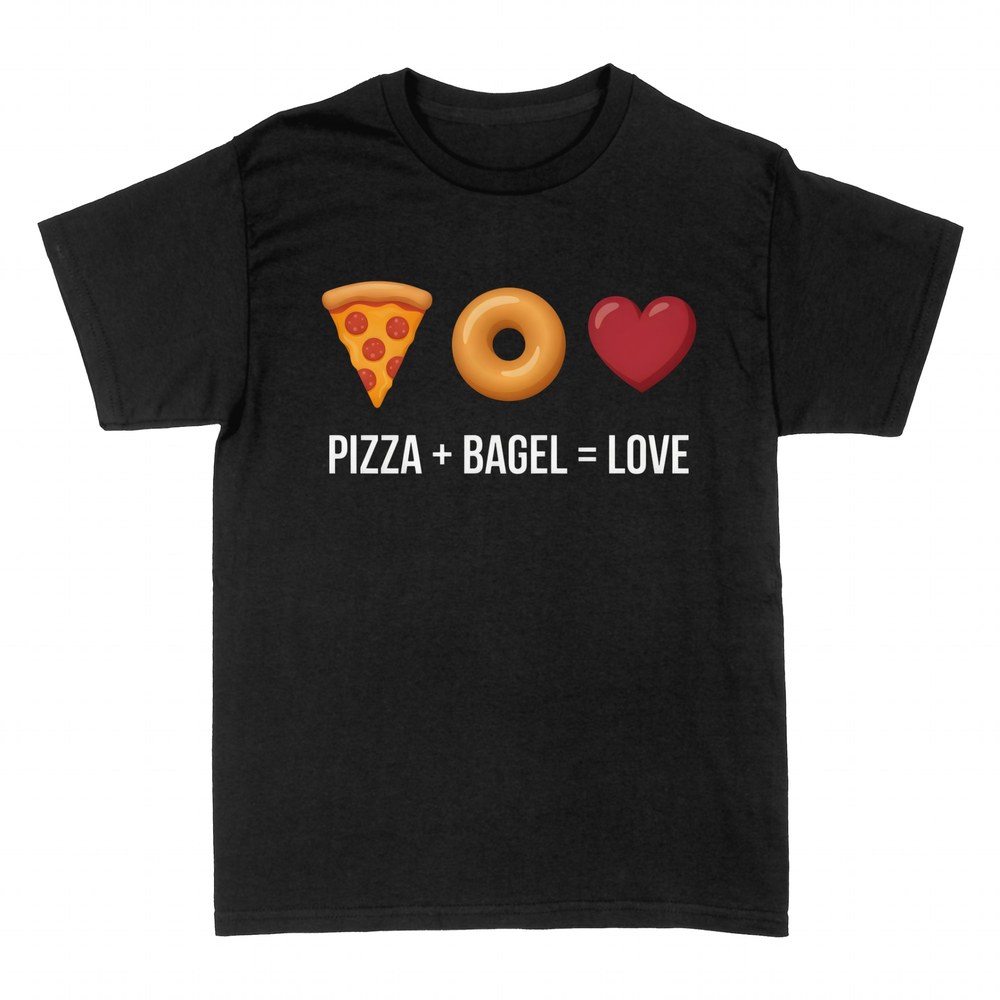 T-shirts: Pizza + Bagel = Love