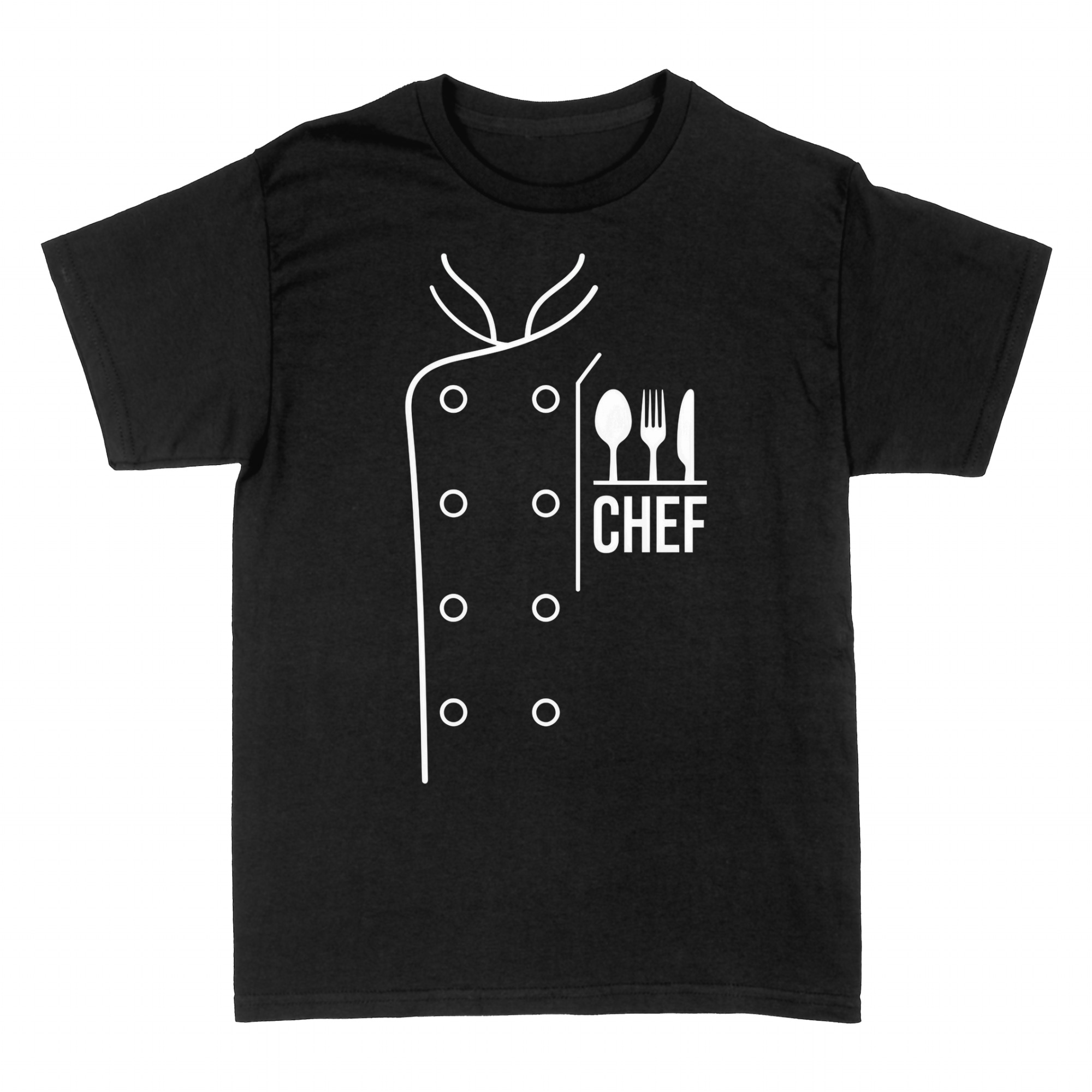 T-shirts: Chef Jacket & Cutlery Line Art