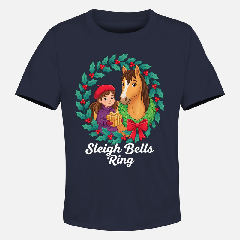 T-shirts: Sleigh Bells Ring Christmas Horse & Girl