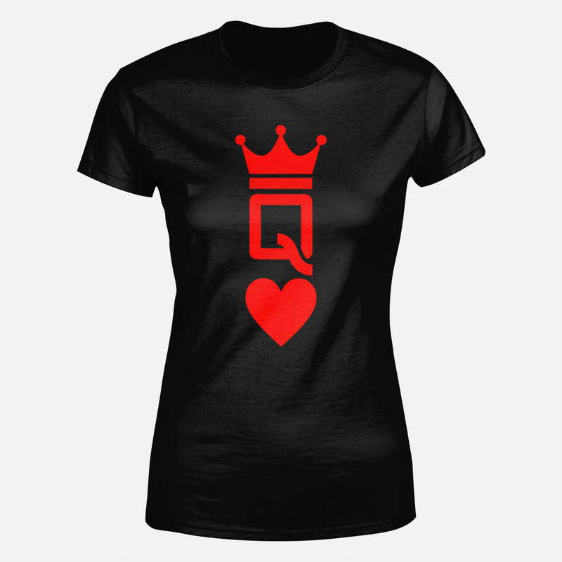 T-shirts: Queen of Hearts Crown & Card Symbol