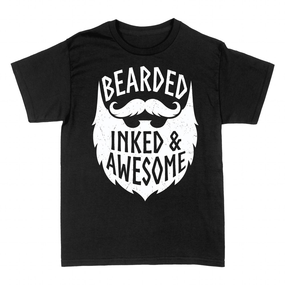 T-shirts: Bearded Inked & Awesome