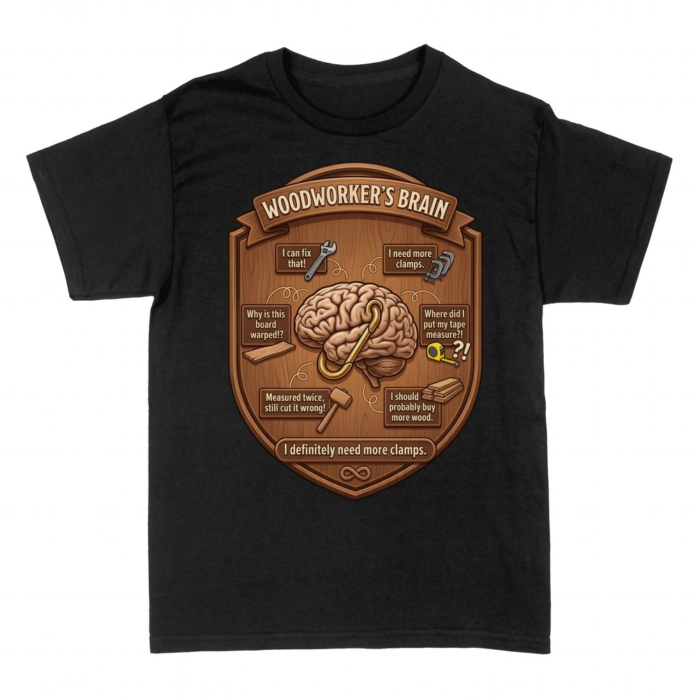 T-shirts: Woodworker's Brain Diagram