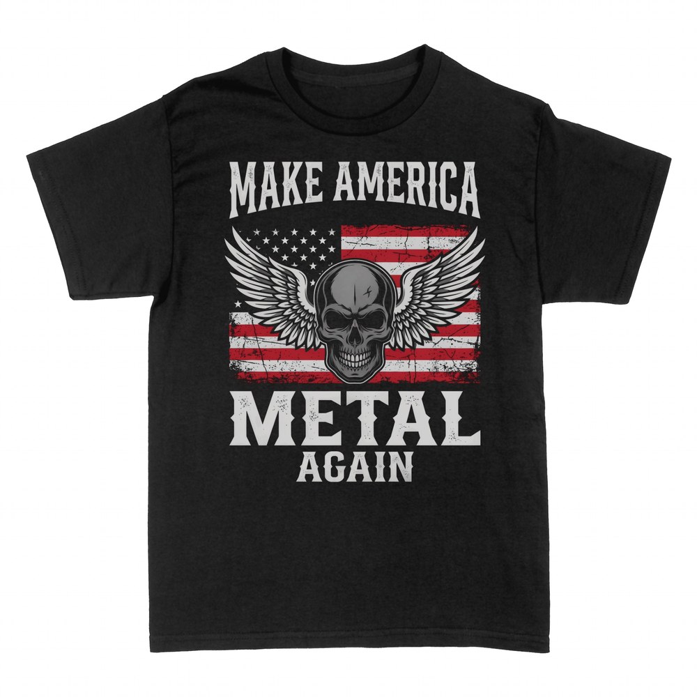 T-shirts: Make America Metal Again Skull Wings