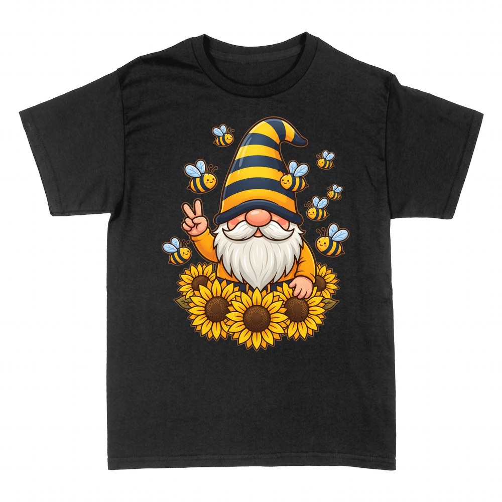 T-shirts: Beekeeper Gnome with Bees and Sunflowers