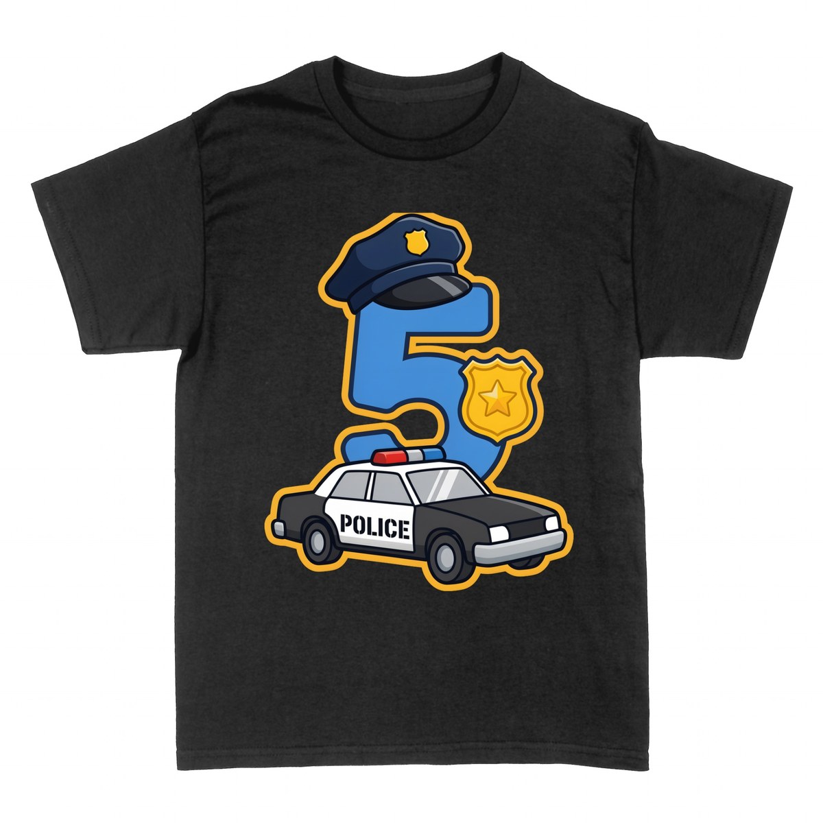 T-shirts: Number 5 Police Officer with Patrol Car