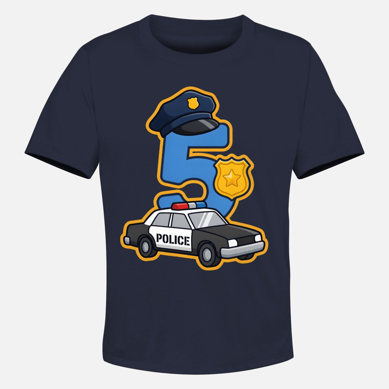T-shirts: Number 5 Police Officer with Patrol Car
