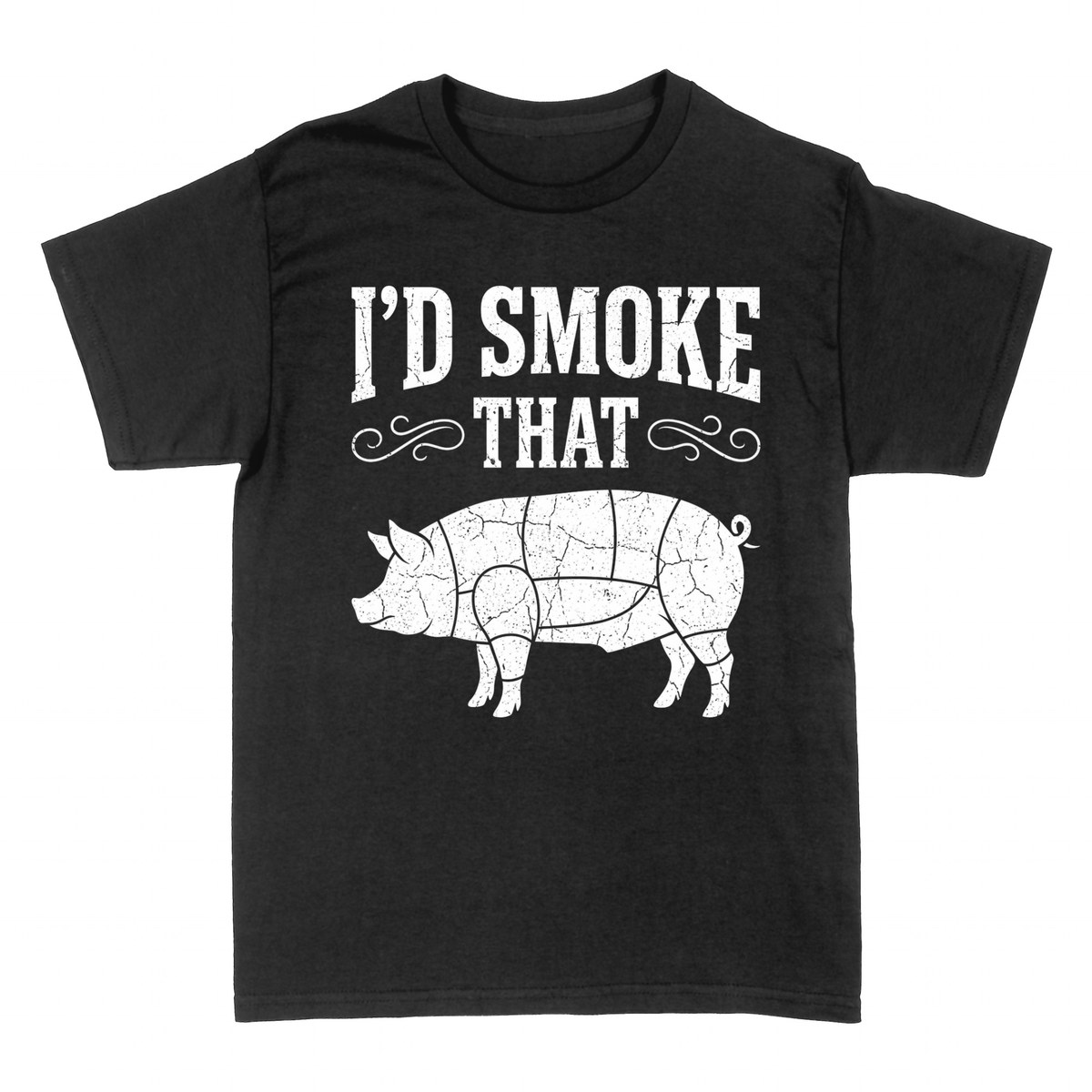 T-shirts: I'd Smoke That - BBQ Pig Butcher Chart