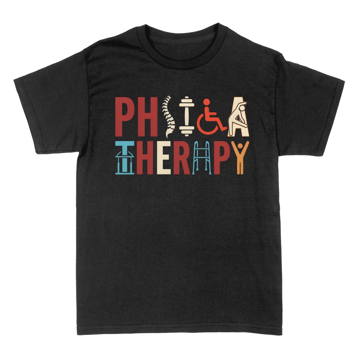 T-shirts: Physio Therapy Icon Typography