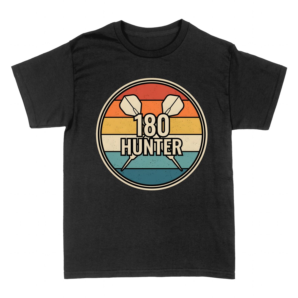 T-shirts: 180 Hunter - Retro Darts Badge