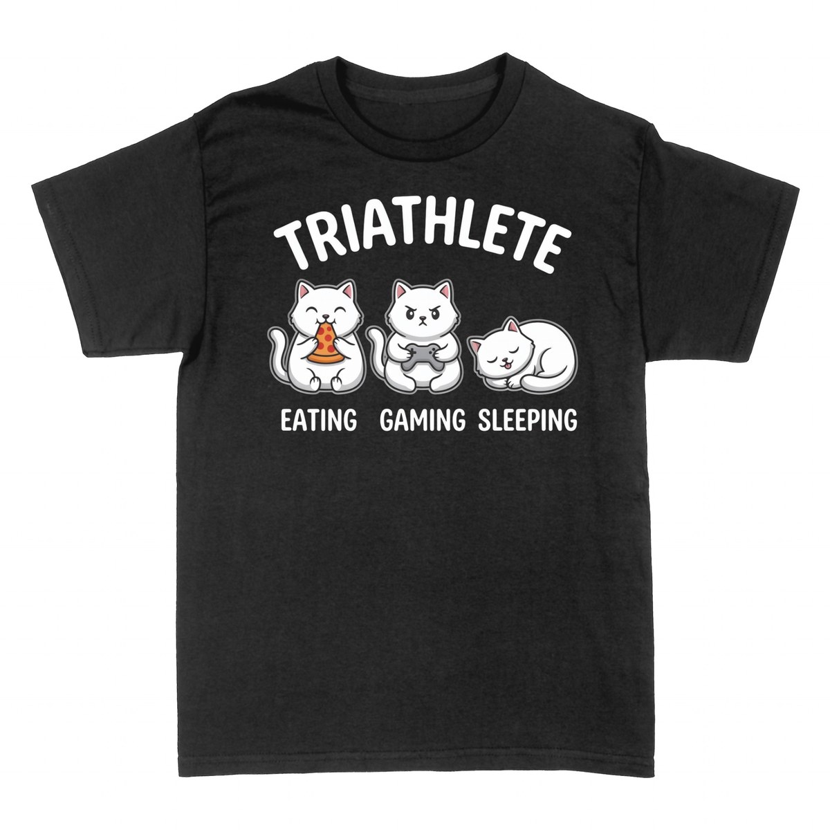 T-shirts: Cat Triathlete Eating Gaming Sleeping